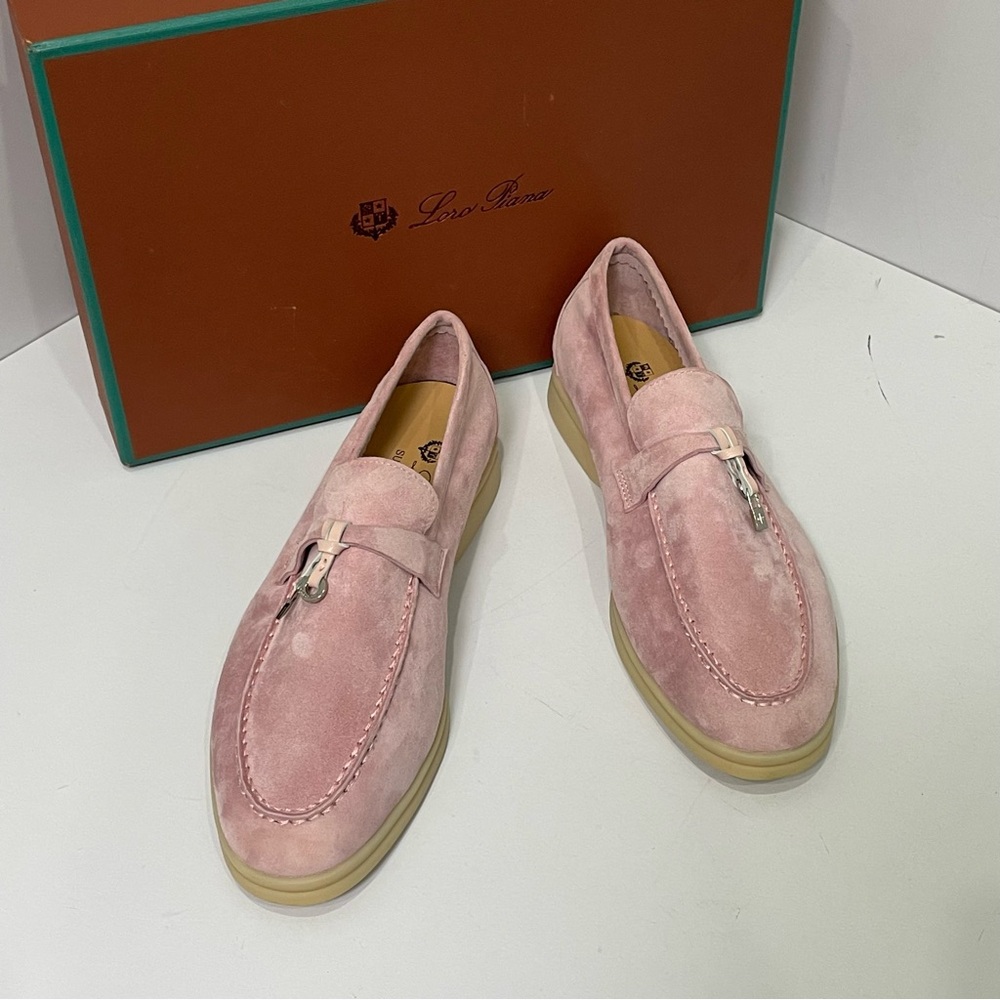 Loro Piana Women's Pink Loafers - Picture 2 of 6